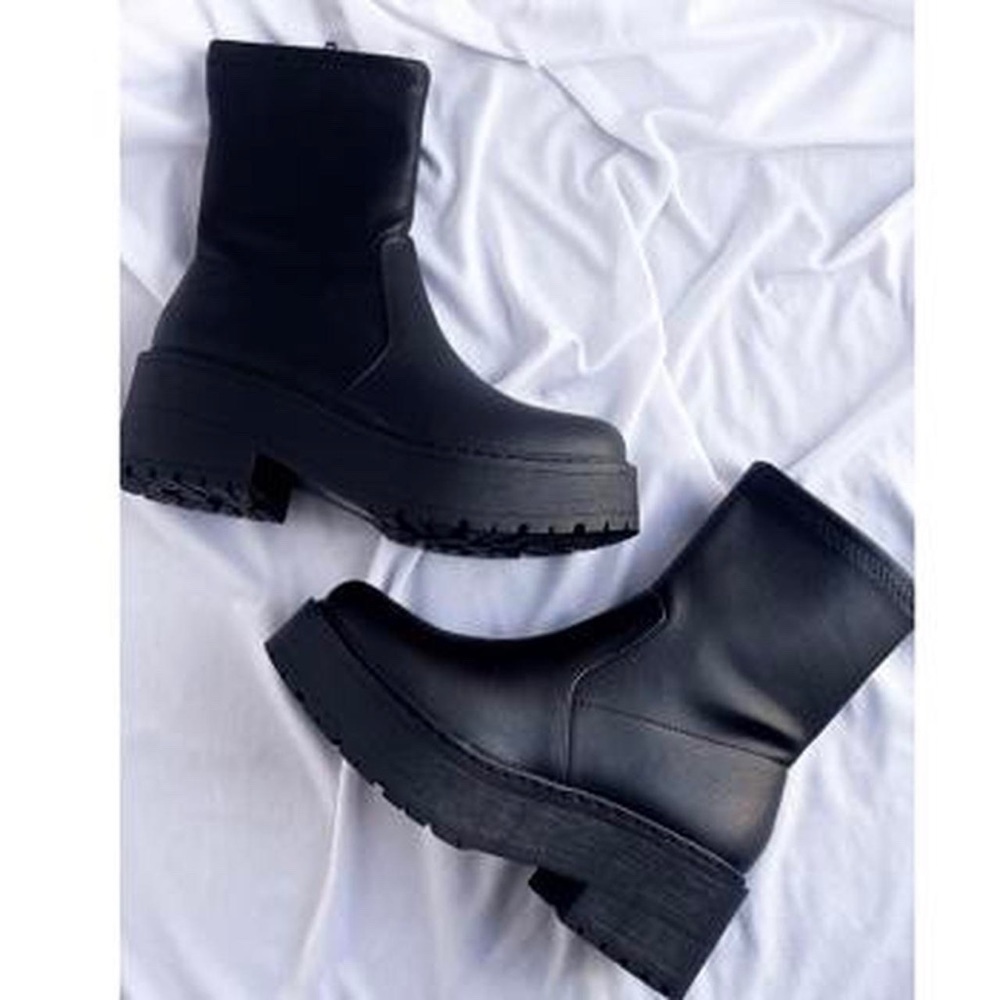 Platform heel combat boots - Picture 2 of 8